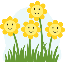 Illustration av gula blommor som vajar i vinden